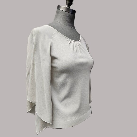 D. Exterior Blouse with Sheer sleeves - Picture 3 of 4